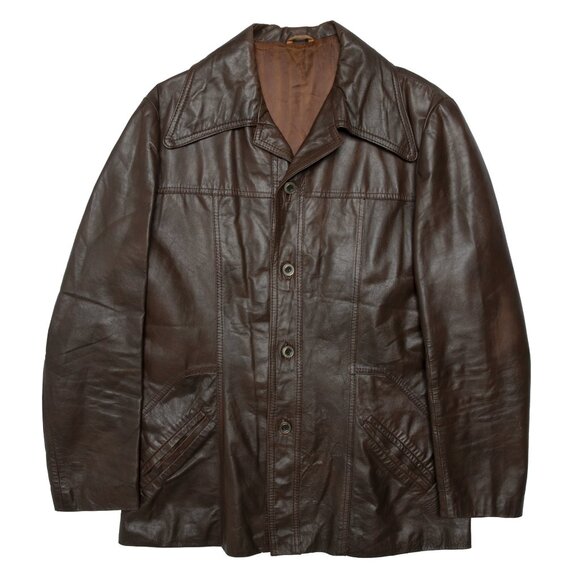 Elvo (Germany) 70s Oversized Collar Edge-Stitched Lapels Western